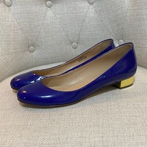 J. Crew Royal Blue Flats with Gold Heel